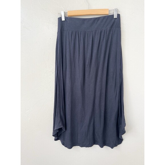 Gudrun Sjoden Lyocell Wool Midi Skirt Blue Lagenlook Scandinavian Boho Small - Picture 2 of 5